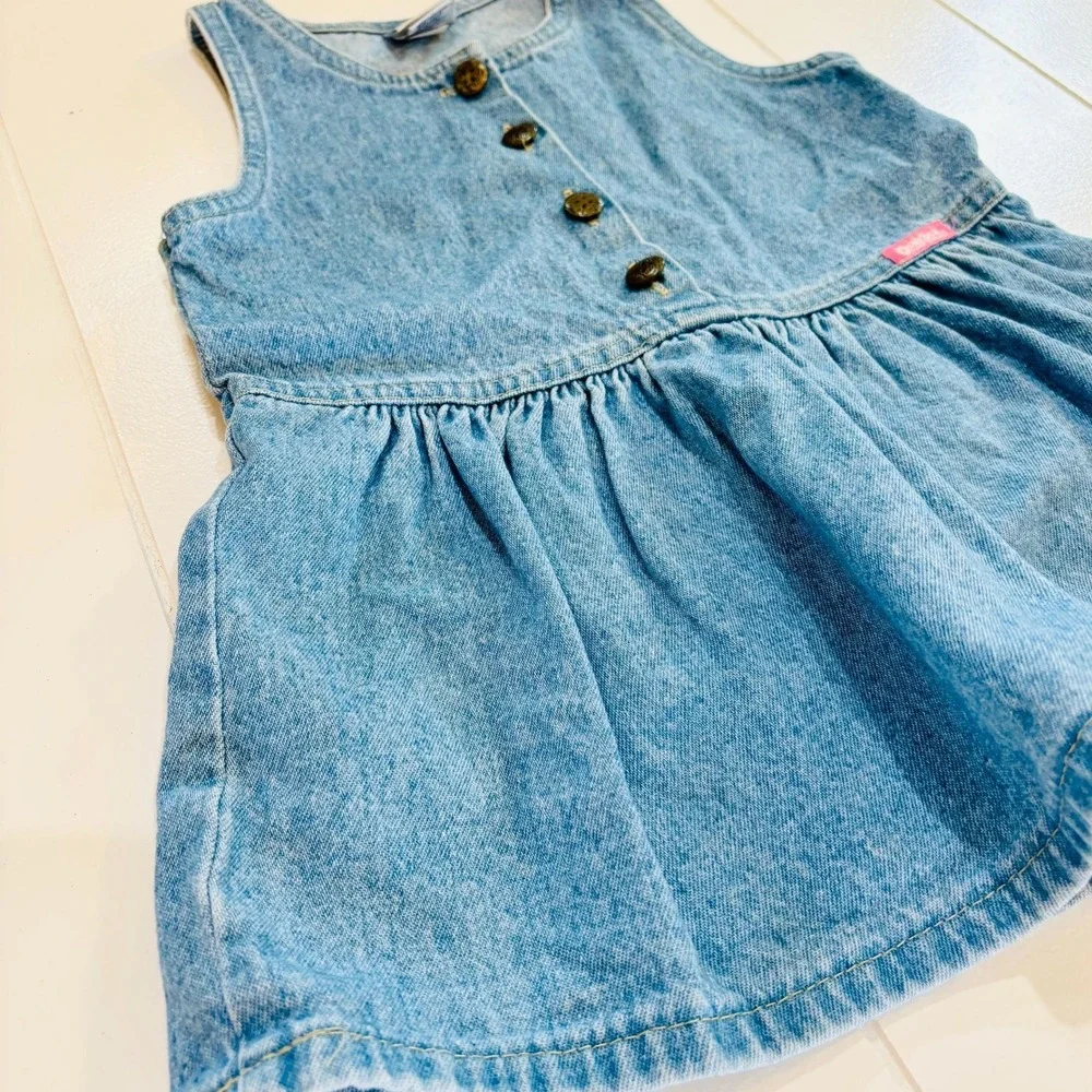 Vintage Oshkosh B'Gosh Light‎ Denim Dress, Made in USA, Size 2T